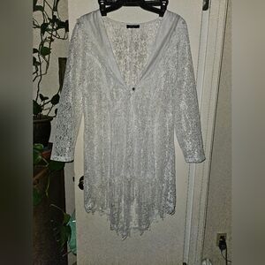 Elegant White Lace Cardigan